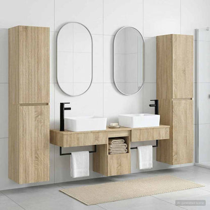 vidaXL Bathroom Furniture Set 5 pcs Sonoma Oak 33 x 34.5 x 160 cm 1
