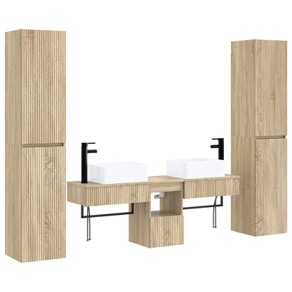 vidaXL Bathroom Furniture Set 5 pcs Sonoma Oak 33 x 34.5 x 160 cm 2