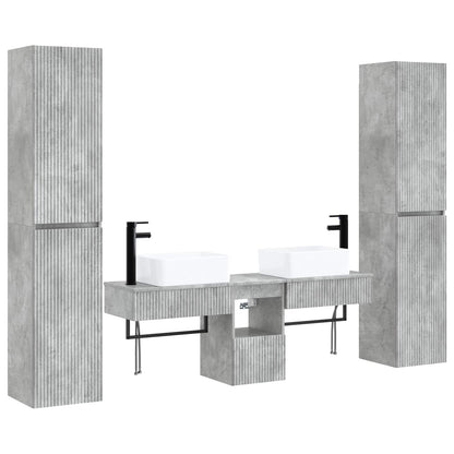 vidaXL Bathroom Furniture Set 5 pcs Concrete Grey 33 x 34.5 x 160 cm 2
