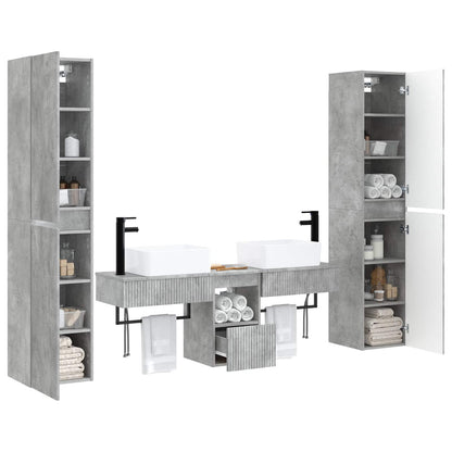 vidaXL Bathroom Furniture Set 5 pcs Concrete Grey 33 x 34.5 x 160 cm 3