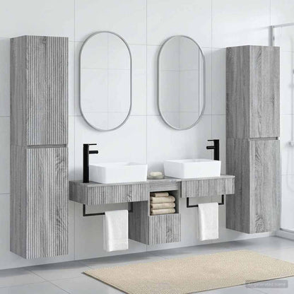 vidaXL Bathroom Furniture Set 5 pcs Grey Sonoma 33 x 34.5 x 160 cm 1