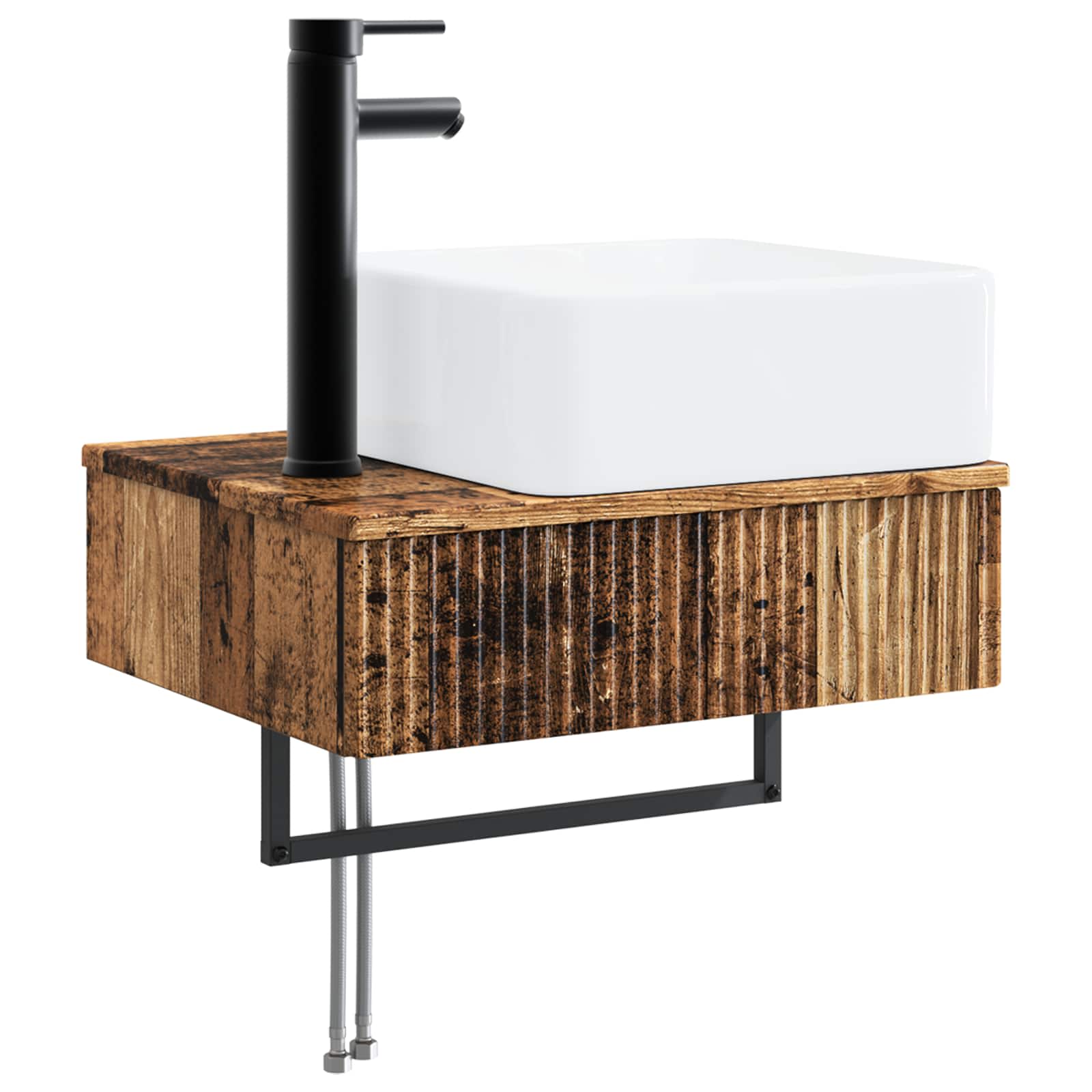 vidaXL Bathroom Furniture Set 5 pcs Old Wood 33 x 34.5 x 160 cm 4