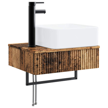 vidaXL Bathroom Furniture Set 5 pcs Old Wood 33 x 34.5 x 160 cm 4