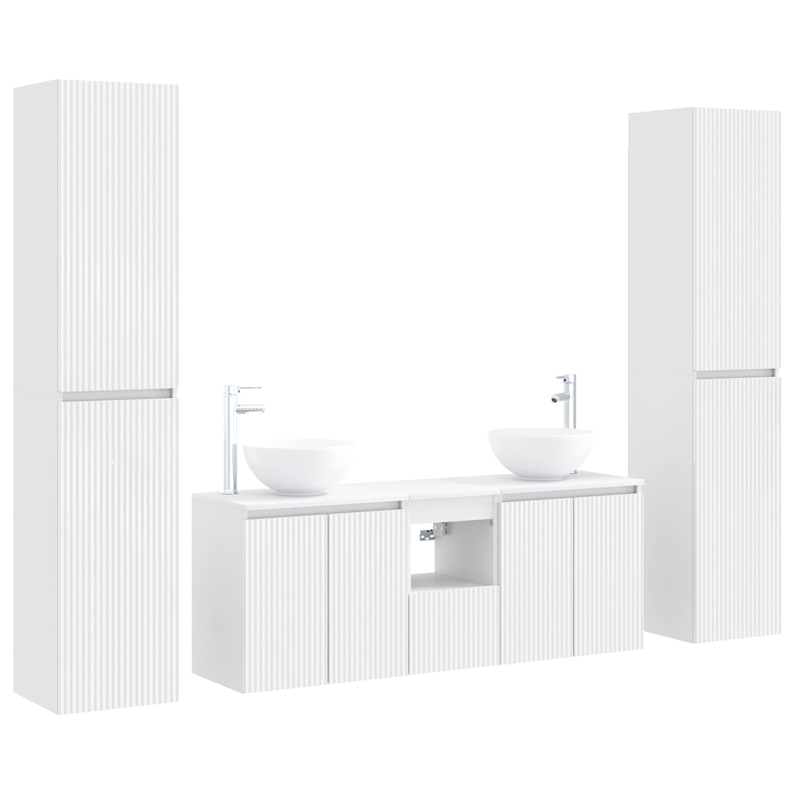 vidaXL Bathroom Furniture Set 5 pcs White 33 x 34.5 x 160 cm 2