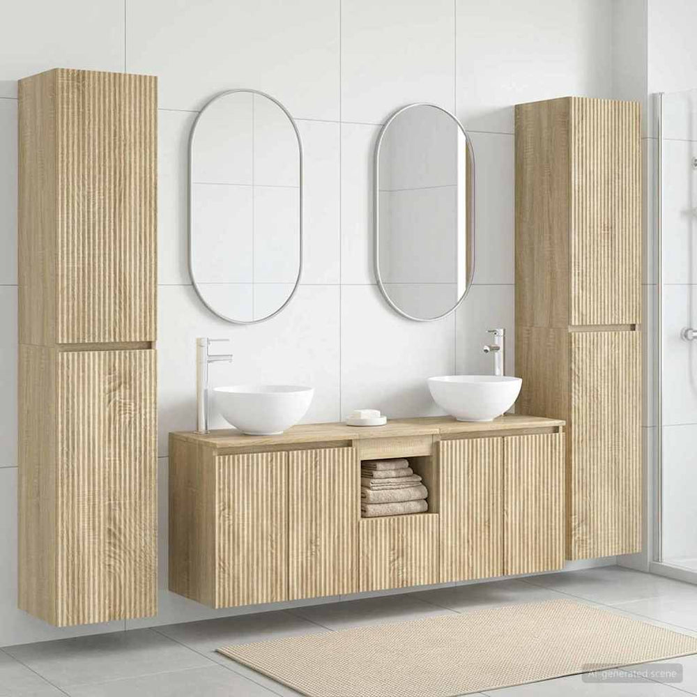 vidaXL Bathroom Furniture Set 5 pcs Sonoma Oak 33 x 34.5 x 160 cm