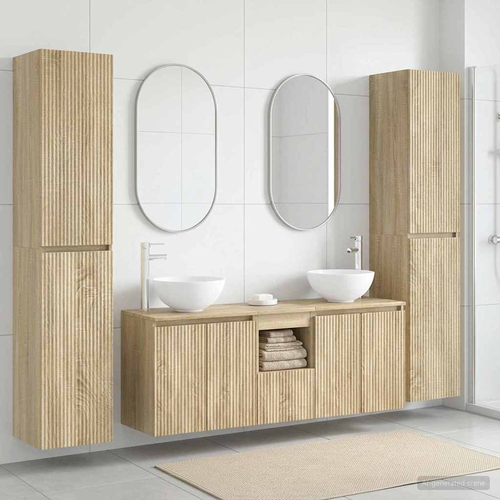 vidaXL Bathroom Furniture Set 5 pcs Sonoma Oak 33 x 34.5 x 160 cm 1