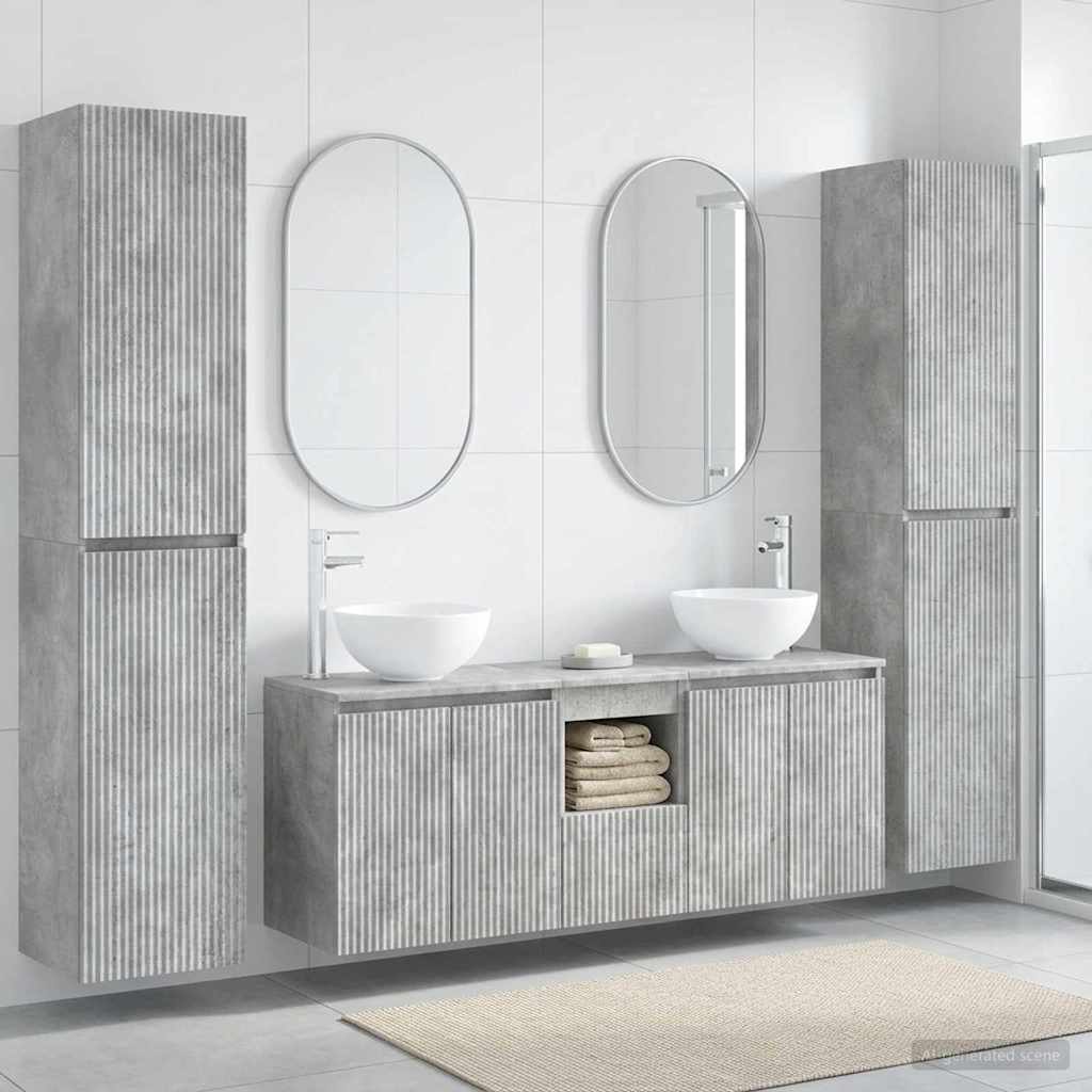 vidaXL Bathroom Furniture Set 5 pcs Concrete Grey 33 x 34.5 x 160 cm 1