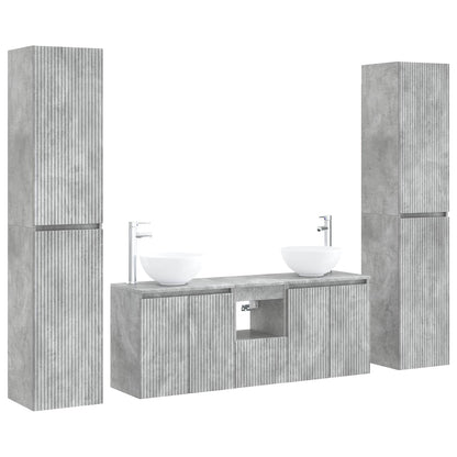 vidaXL Bathroom Furniture Set 5 pcs Concrete Grey 33 x 34.5 x 160 cm 2