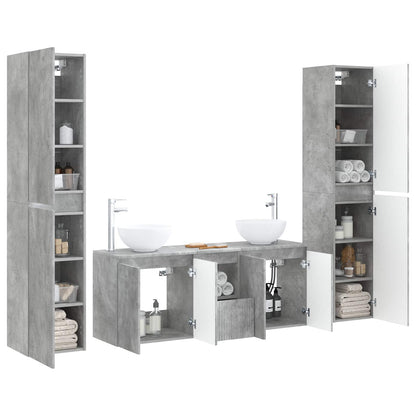 vidaXL Bathroom Furniture Set 5 pcs Concrete Grey 33 x 34.5 x 160 cm 3