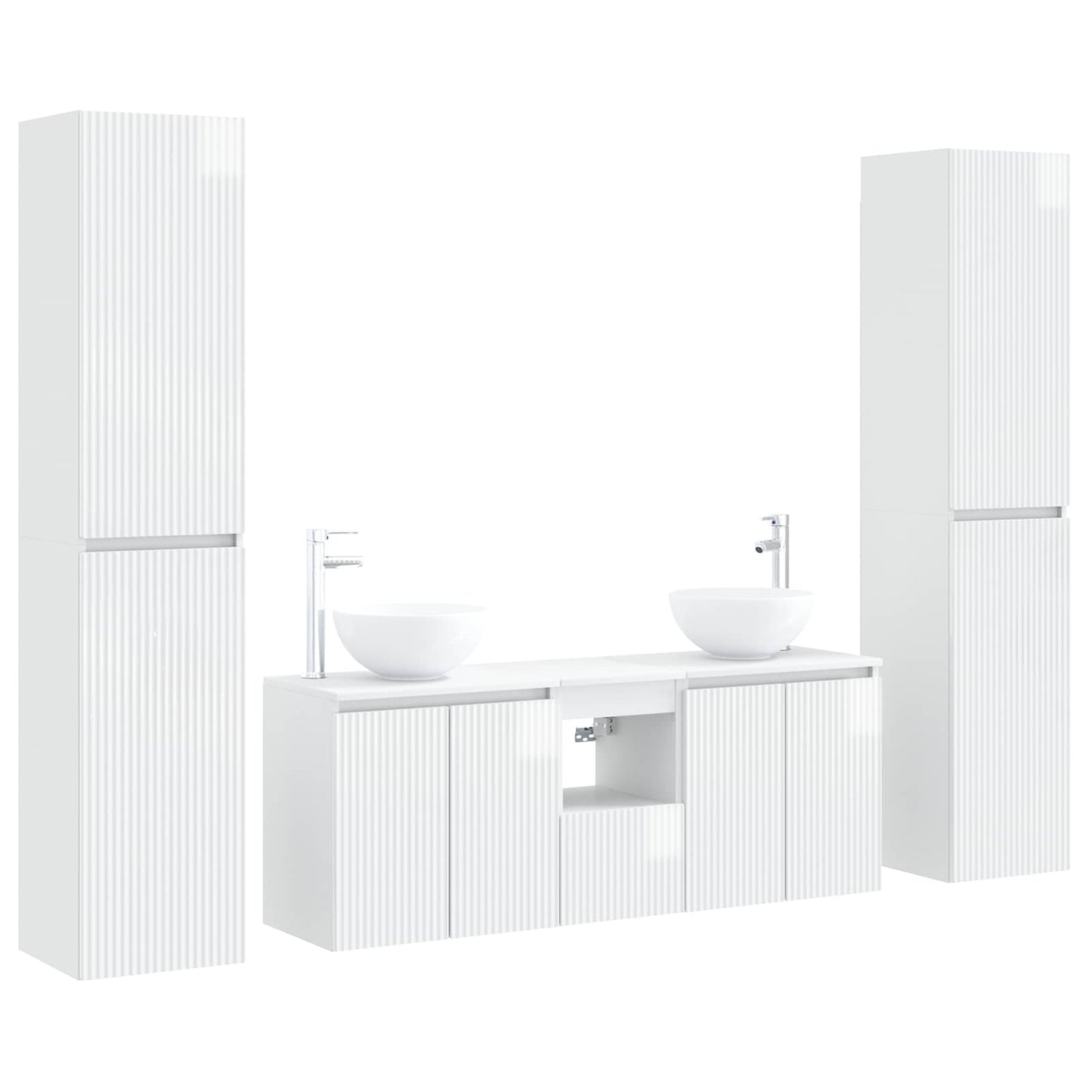 vidaXL Bathroom Furniture Set 5 pcs High Gloss White 2
