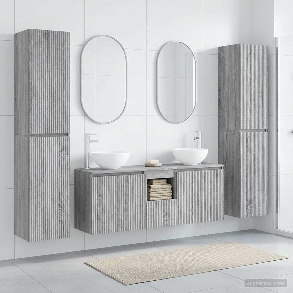 vidaXL Bathroom Furniture Set 5 pcs Grey Sonoma 33 x 34.5 x 160 cm 1