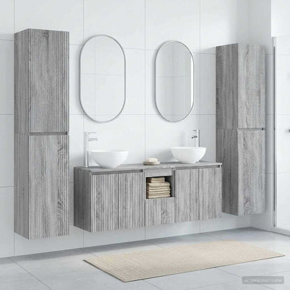 vidaXL Bathroom Furniture Set 5 pcs Grey Sonoma 33 x 34.5 x 160 cm 1