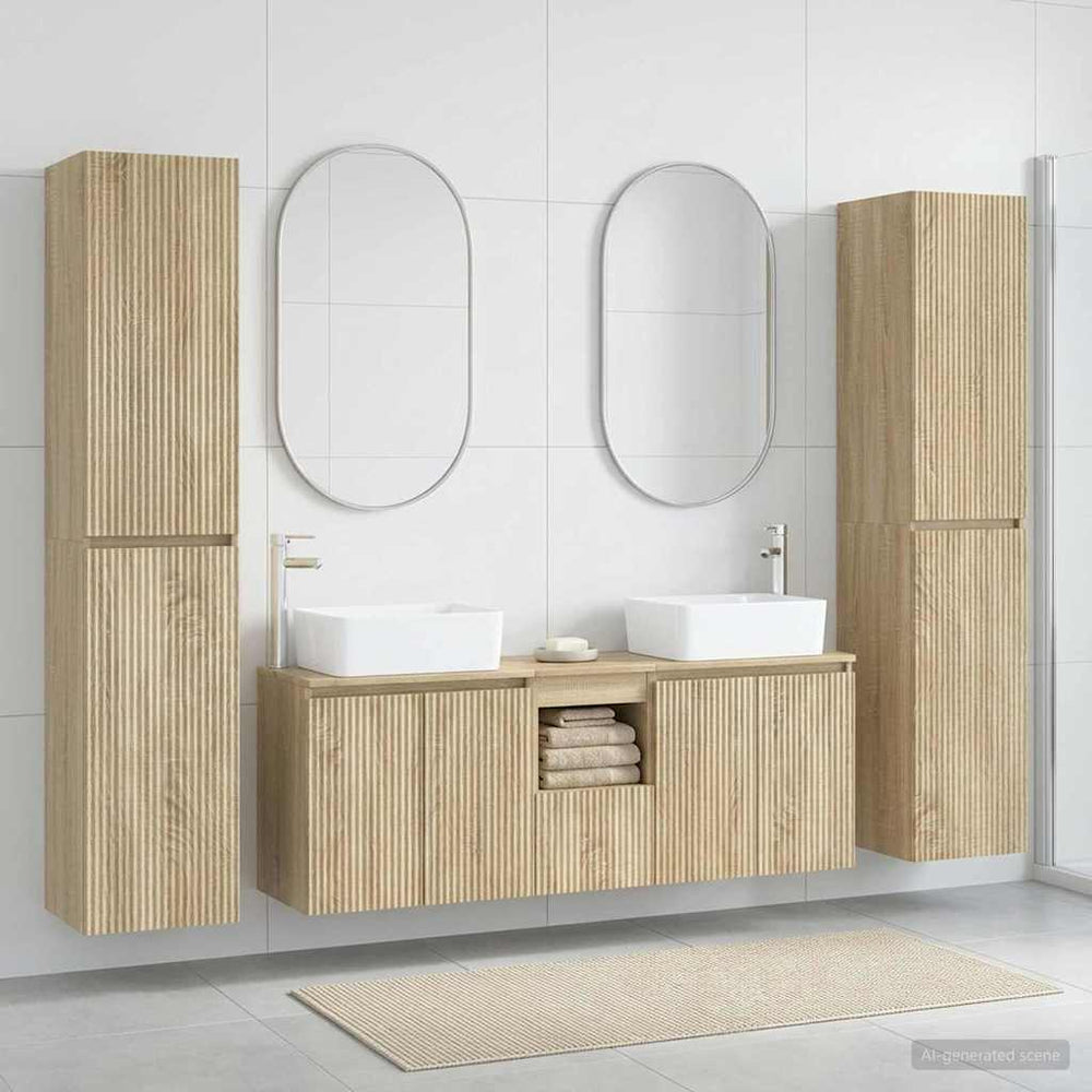 vidaXL Bathroom Furniture Set 5 pcs Sonoma Oak 33 x 34.5 x 160 cm