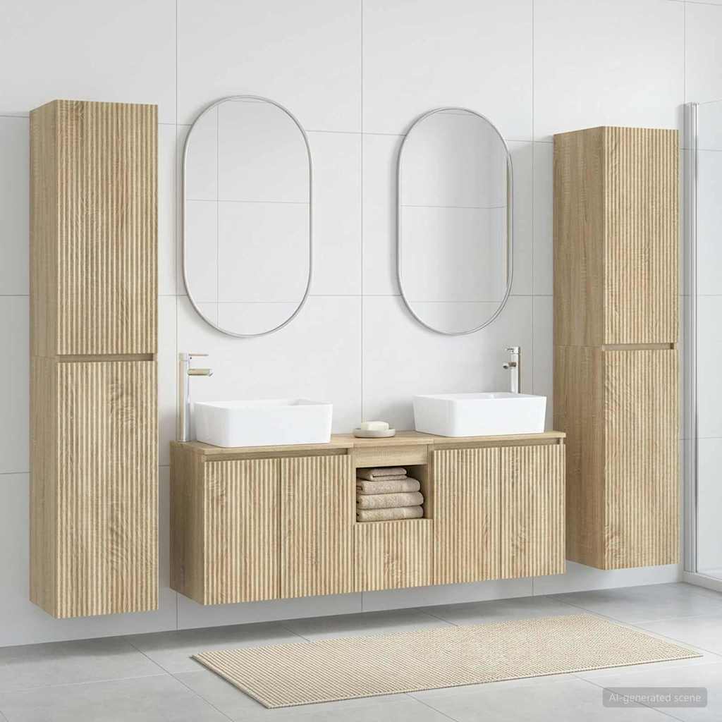 vidaXL Bathroom Furniture Set 5 pcs Sonoma Oak 33 x 34.5 x 160 cm 1