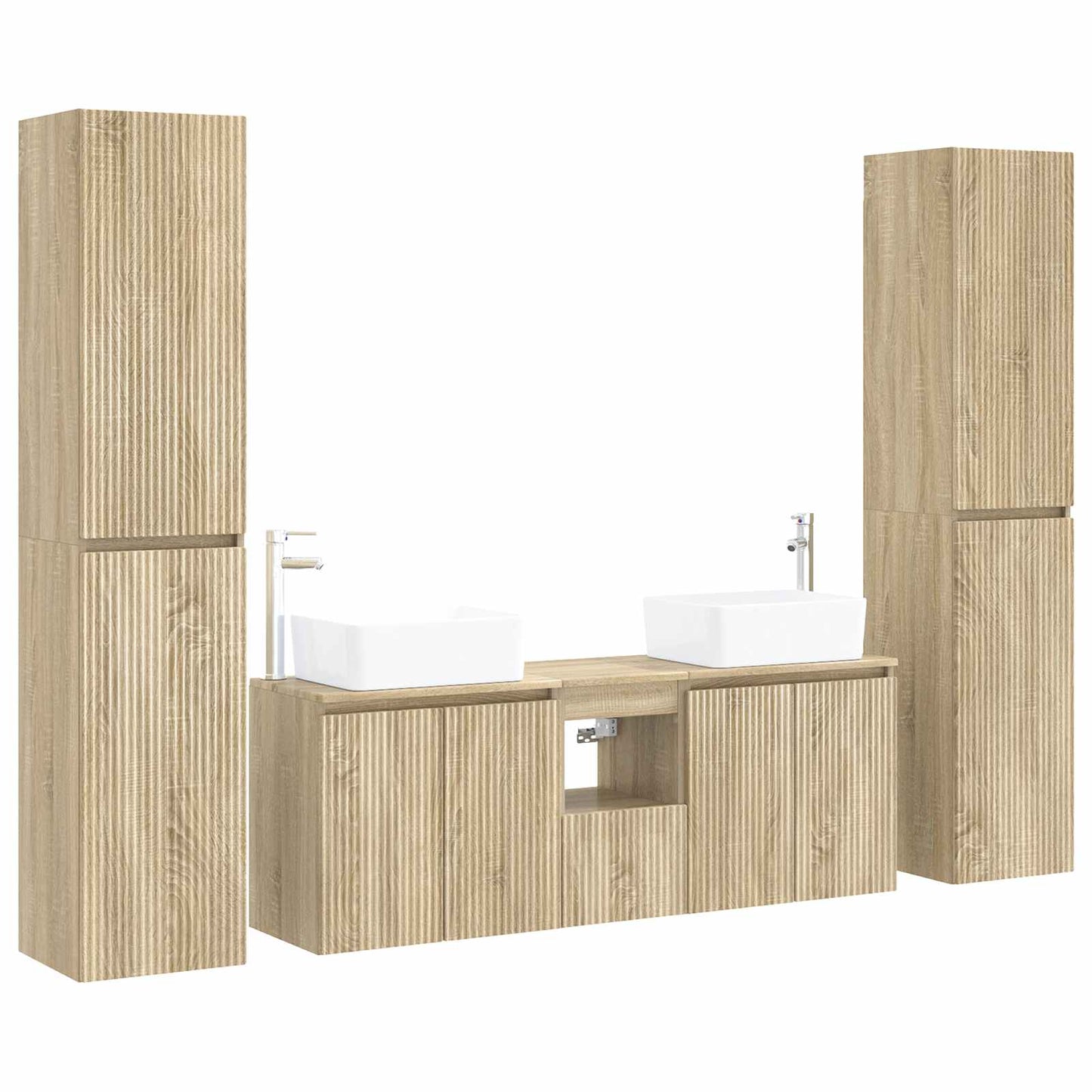 vidaXL Bathroom Furniture Set 5 pcs Sonoma Oak 33 x 34.5 x 160 cm 2