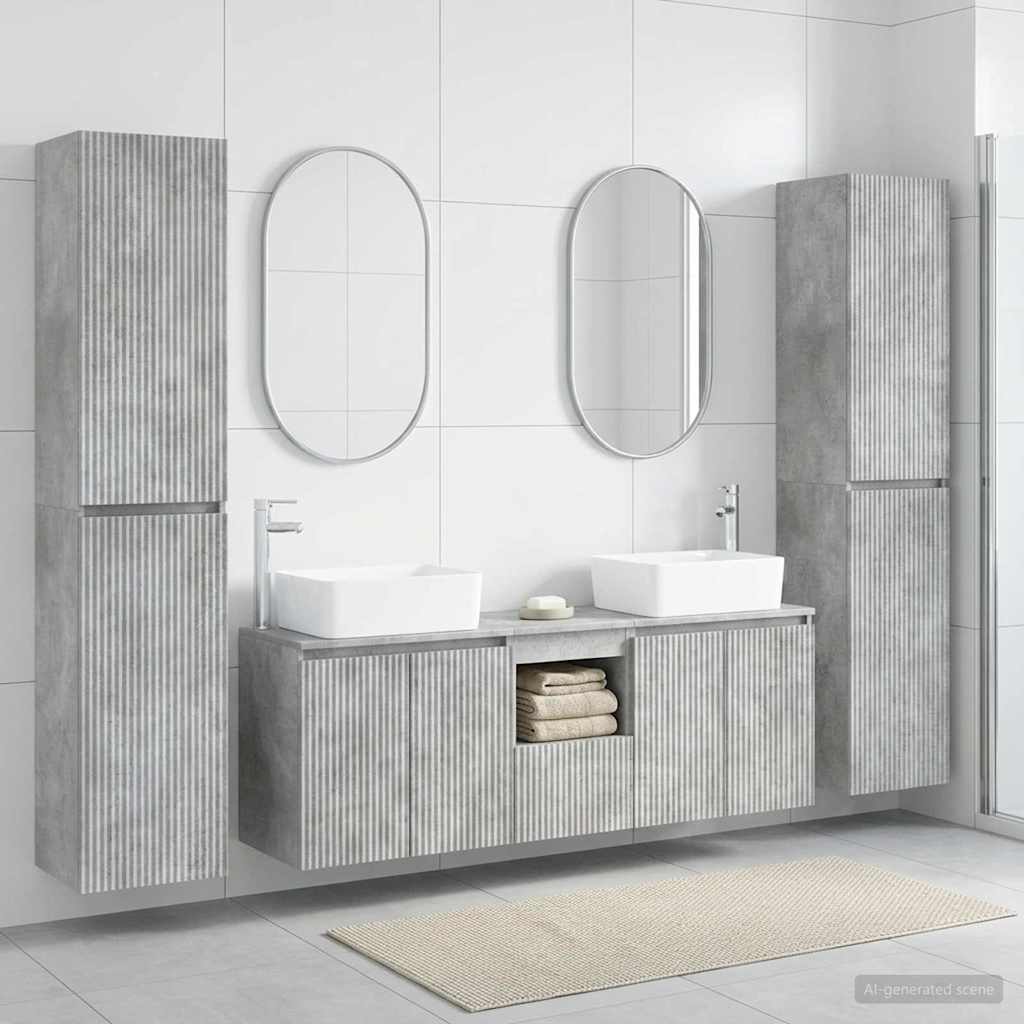 vidaXL Bathroom Furniture Set 5 pcs Concrete Grey 33 x 34.5 x 160 cm 1