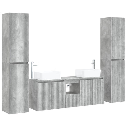 vidaXL Bathroom Furniture Set 5 pcs Concrete Grey 33 x 34.5 x 160 cm 2