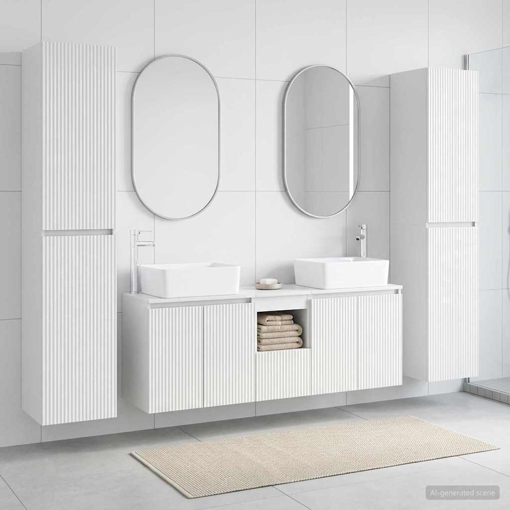 vidaXL Bathroom Furniture Set 5 pcs High Gloss White 1