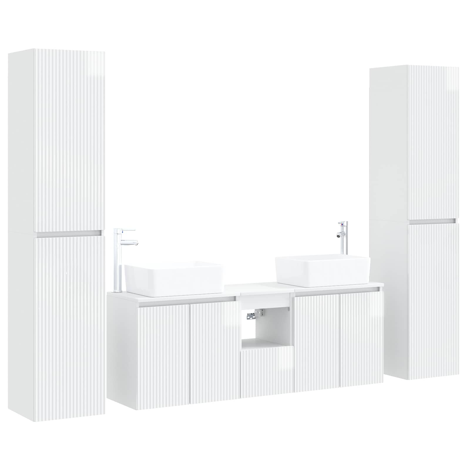 vidaXL Bathroom Furniture Set 5 pcs High Gloss White 2
