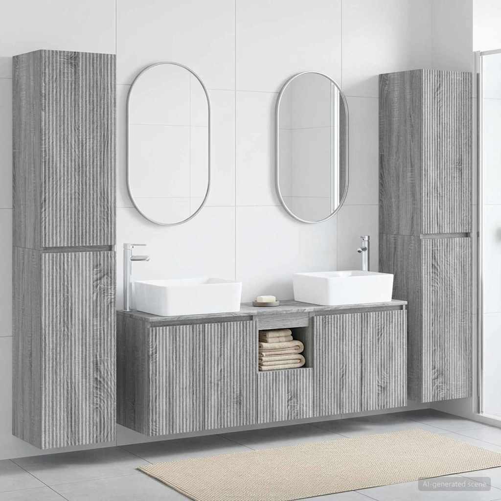 vidaXL Bathroom Furniture Set 5 pcs Grey Sonoma 33 x 34.5 x 160 cm 1