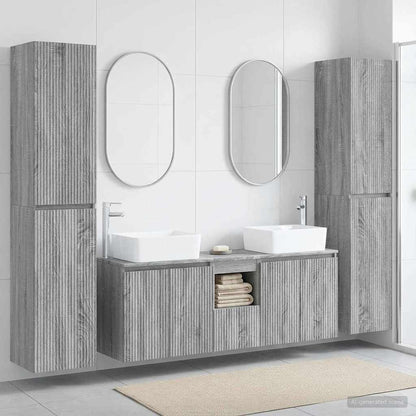 vidaXL Bathroom Furniture Set 5 pcs Grey Sonoma 33 x 34.5 x 160 cm 1