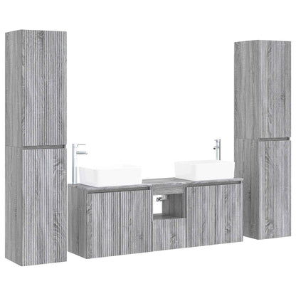vidaXL Bathroom Furniture Set 5 pcs Grey Sonoma 33 x 34.5 x 160 cm 2