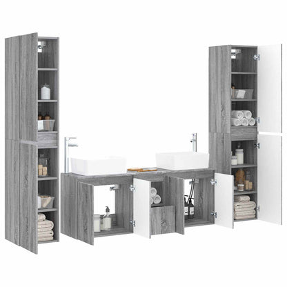 vidaXL Bathroom Furniture Set 5 pcs Grey Sonoma 33 x 34.5 x 160 cm 3