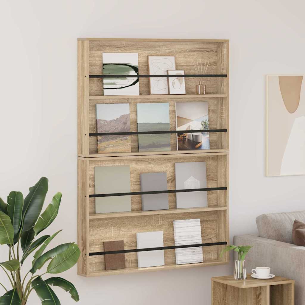 Magazine Rack Engineered Wood 2 pcs Sonoma oak