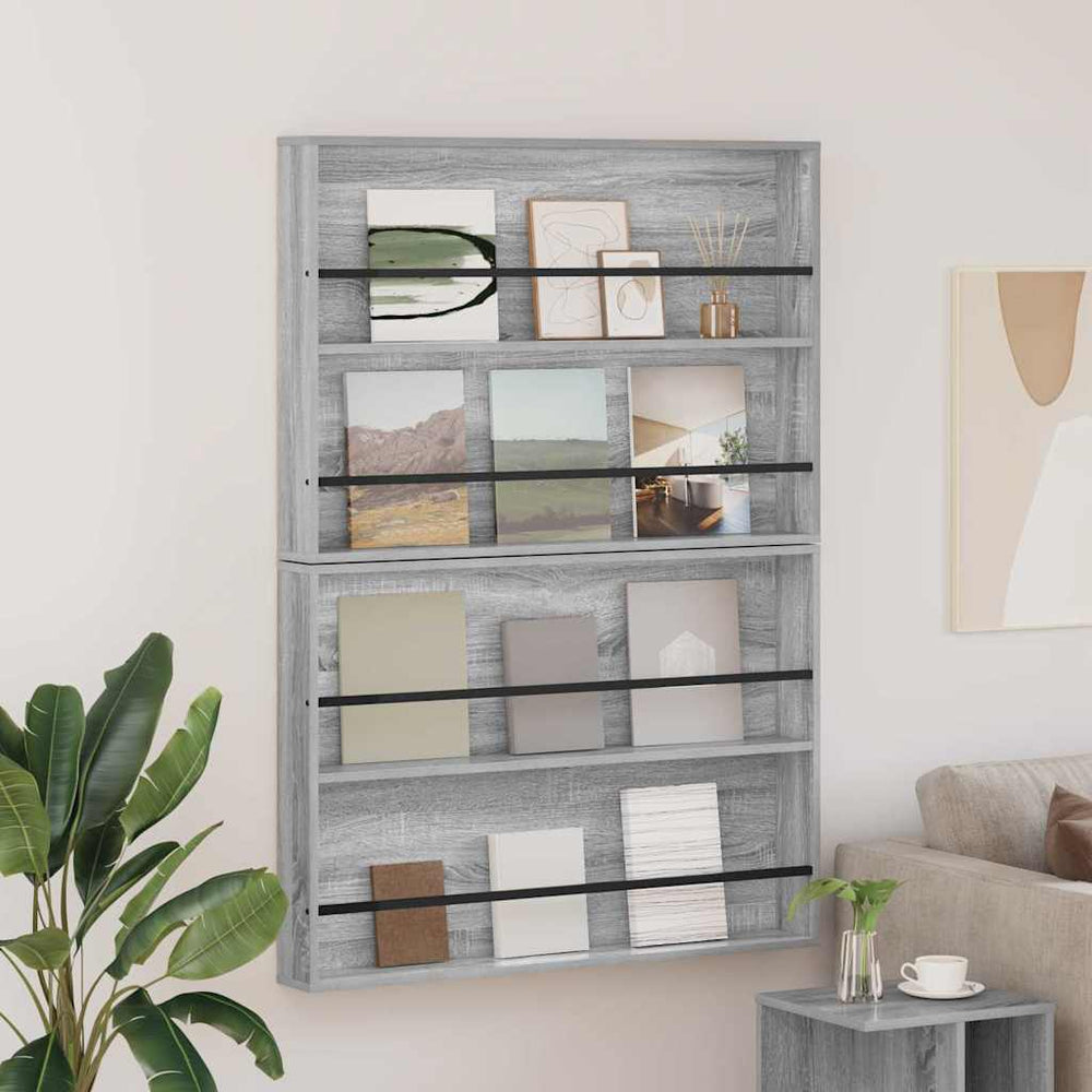 vidaXL Magazine Rack Engineered Wood 2 pcs