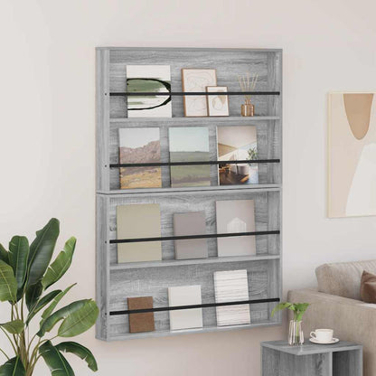 Magazine Rack Engineered Wood 2 pcs Grey sonoma