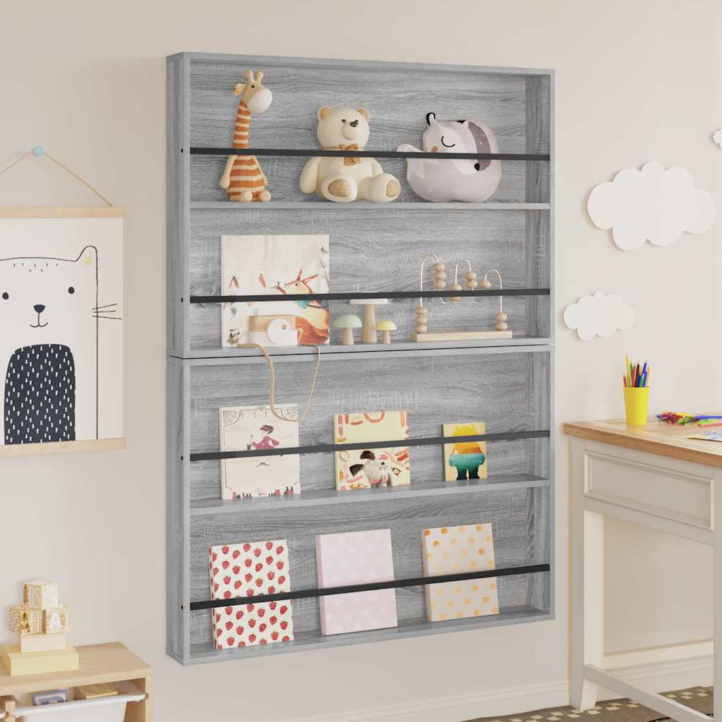 Magazine Rack Engineered Wood 2 pcs Grey sonoma