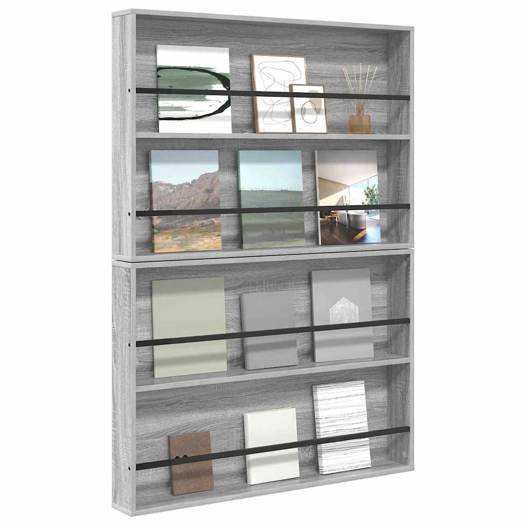 Magazine Rack Engineered Wood 2 pcs Grey sonoma