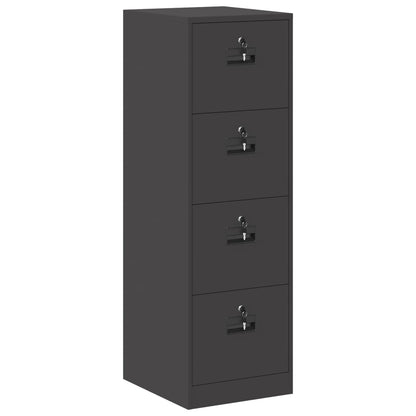 File Cabinet Cold-Rolled Steel Width 44 cm Black 139 cm