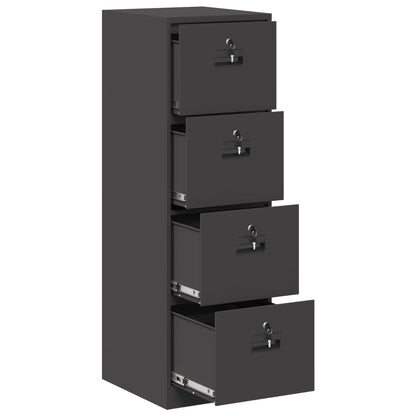 File Cabinet Cold-Rolled Steel Width 44 cm Black 139 cm