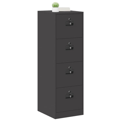File Cabinet Cold-Rolled Steel Width 44 cm Black 139 cm