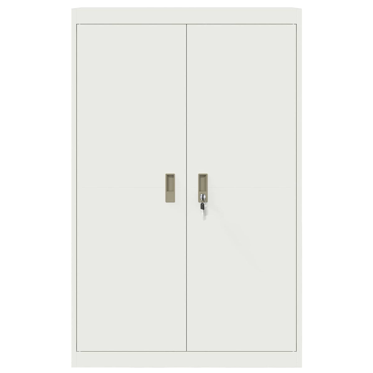 Storage Cabinet Steel Width 90 cm White 140 cm