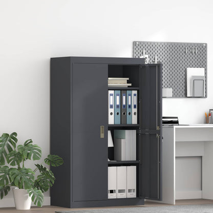 Storage Cabinet Steel Width 80 cm Anthracite 140 cm