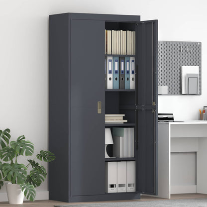 Storage Cabinet Steel Width 80 cm Anthracite 180 cm