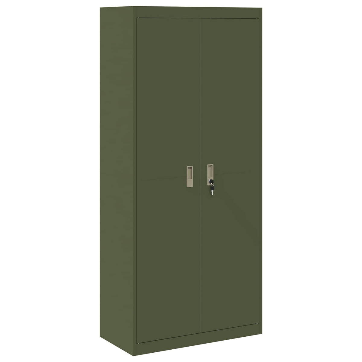 Storage Cabinet Steel Width 80 cm Olive Green 180 cm