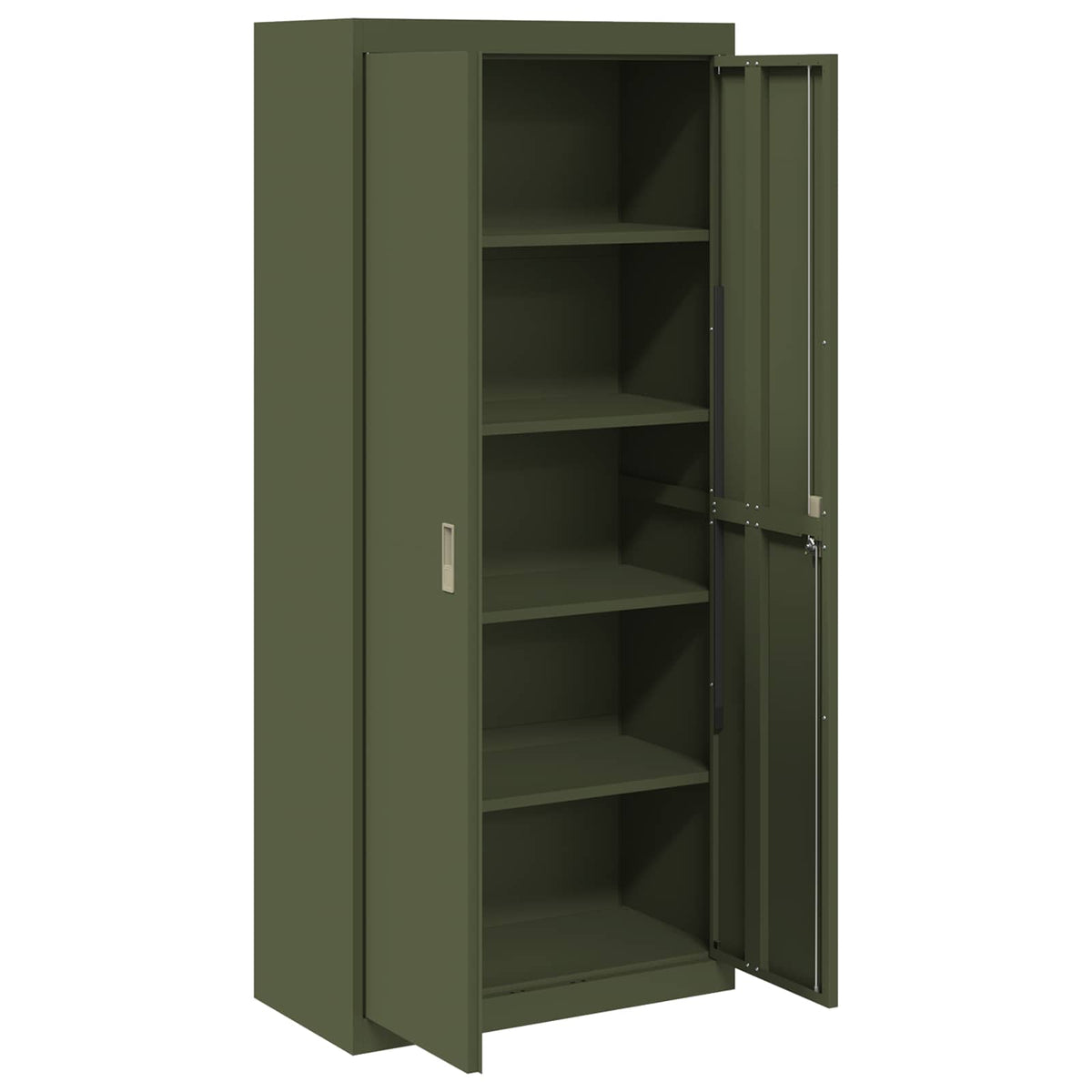 Storage Cabinet Steel Width 80 cm Olive Green 180 cm