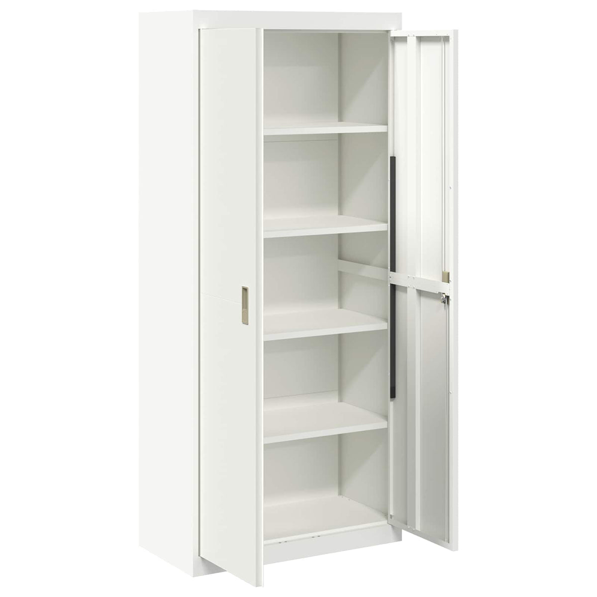 Storage Cabinet Steel Width 80 cm White 180 cm