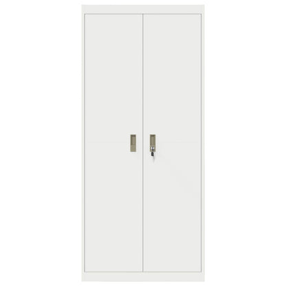 Storage Cabinet Steel Width 80 cm White 180 cm