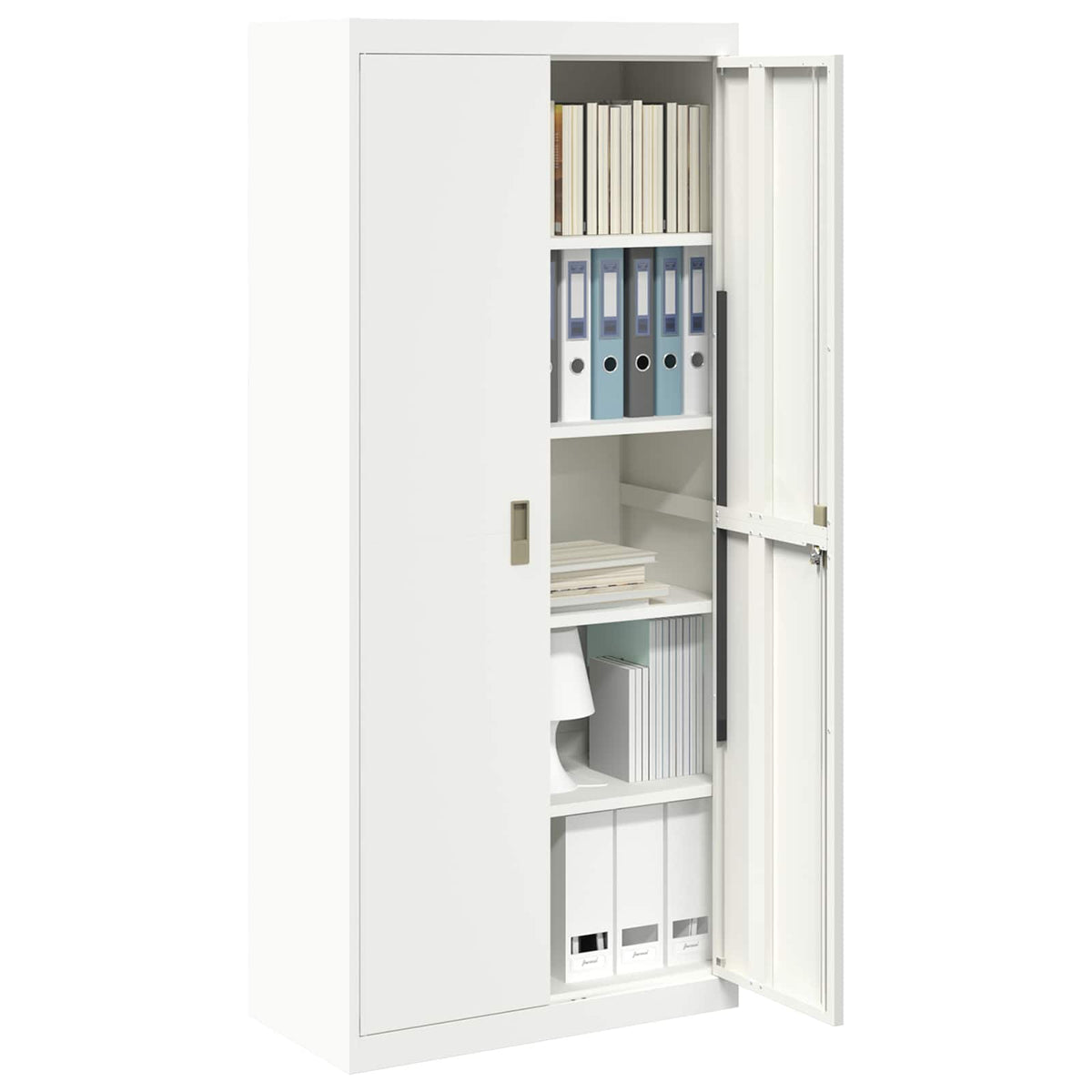Storage Cabinet Steel Width 80 cm White 180 cm