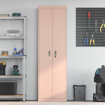 Storage Cabinet Steel Width 60 cm Pink 200 cm