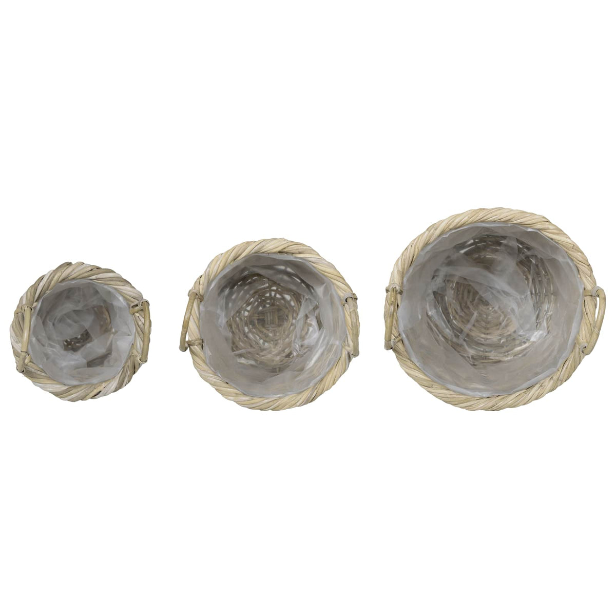 Planter Basket GENDT 3 pcs Natural Kubu Rattan Grey