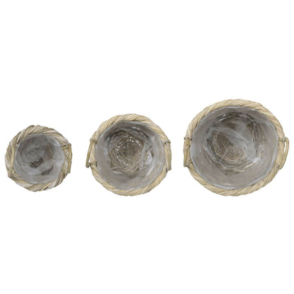Planter Basket GENDT 3 pcs Natural Kubu Rattan Grey
