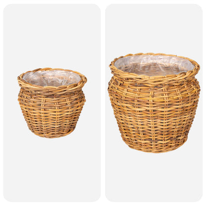 Planter Basket GENDT 2 pcs Natural Kubu Rattan Brown