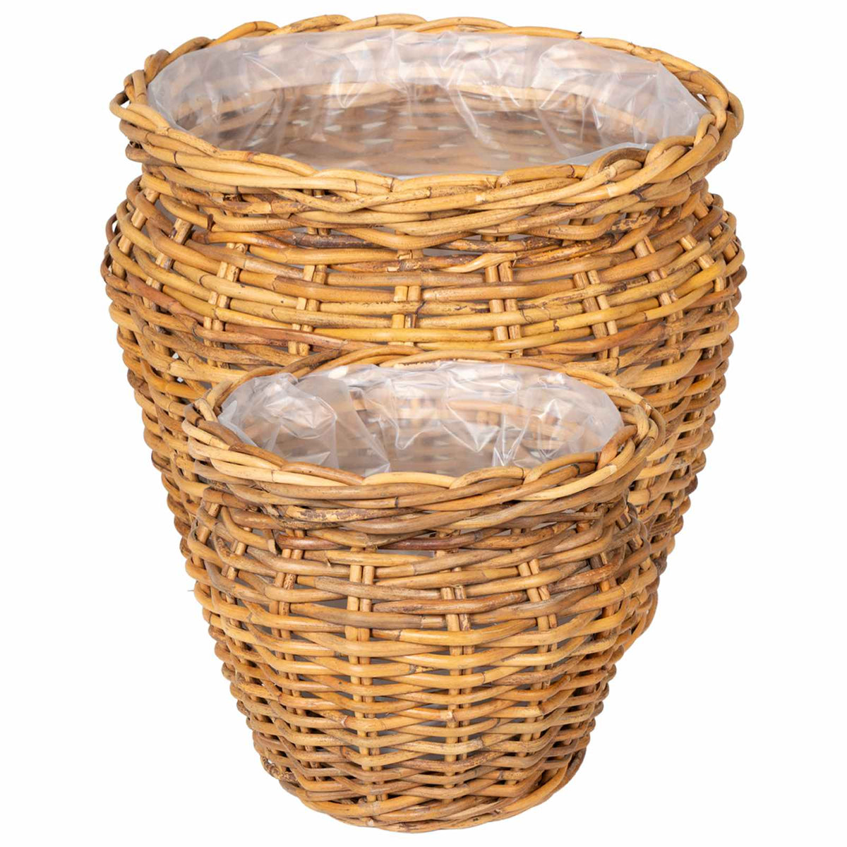 Planter Basket GENDT 2 pcs Natural Kubu Rattan Brown