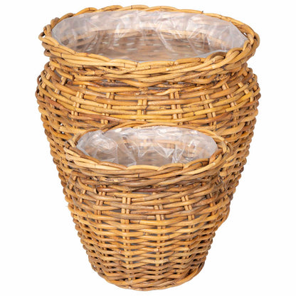 Planter Basket GENDT 2 pcs Natural Kubu Rattan Brown