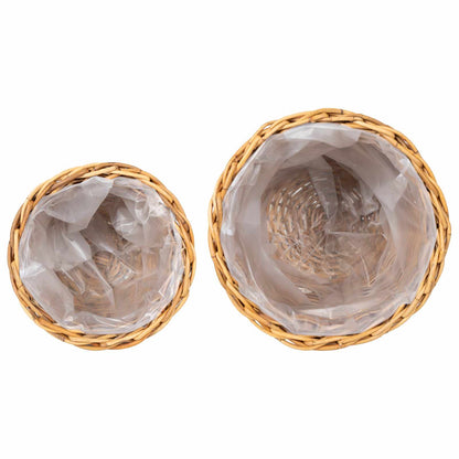Planter Basket GENDT 2 pcs Natural Kubu Rattan Brown